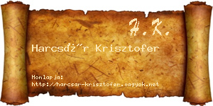 Harcsár Krisztofer névjegykártya